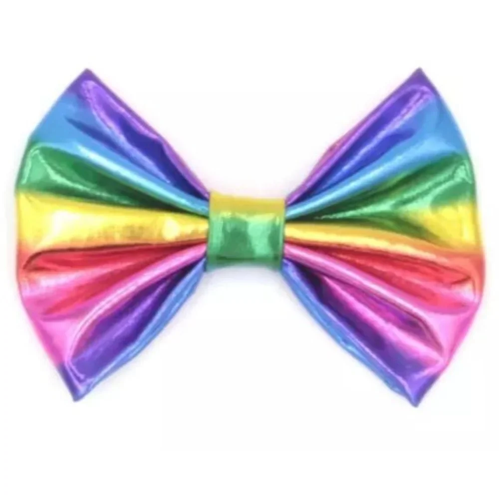 Rainbow Girls Metallic Hair Bow Clip 5 Inches